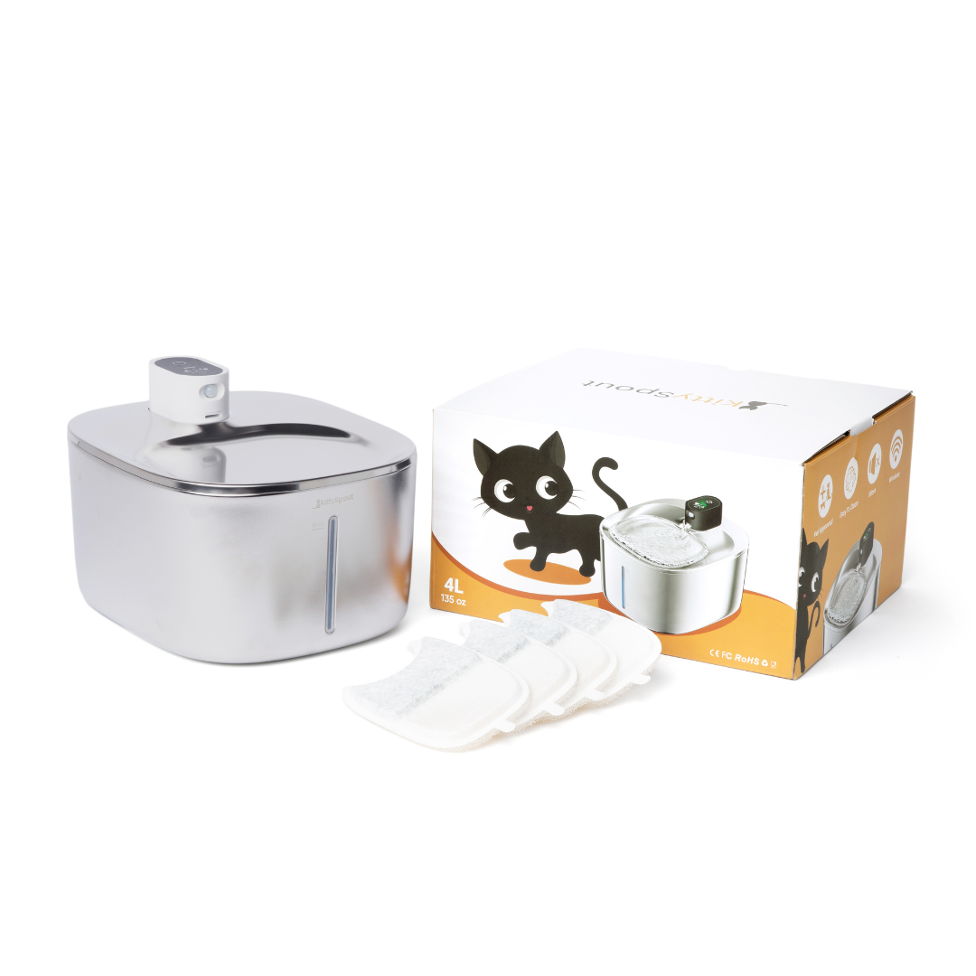 Refurbished The KittySpout - Wireless Fountain - 2 Month: Wireless KittySpout + 4 filter sets + free gift