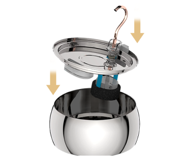 Set the top back on the base of the bowl to end.